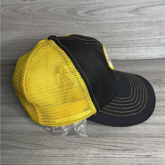 Vintage Pittsburgh Steelers Mesh Snapback Hat Cap NFL Black Yellow Taiwan VNTG - Picture 3 of 5